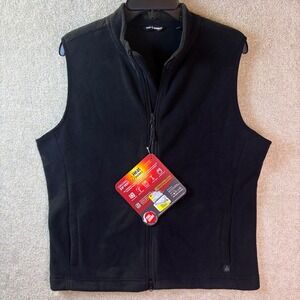 Heat Holders Original Zip Vest Womens Medium Black Fleece Thermal Insulated‎ NEW
